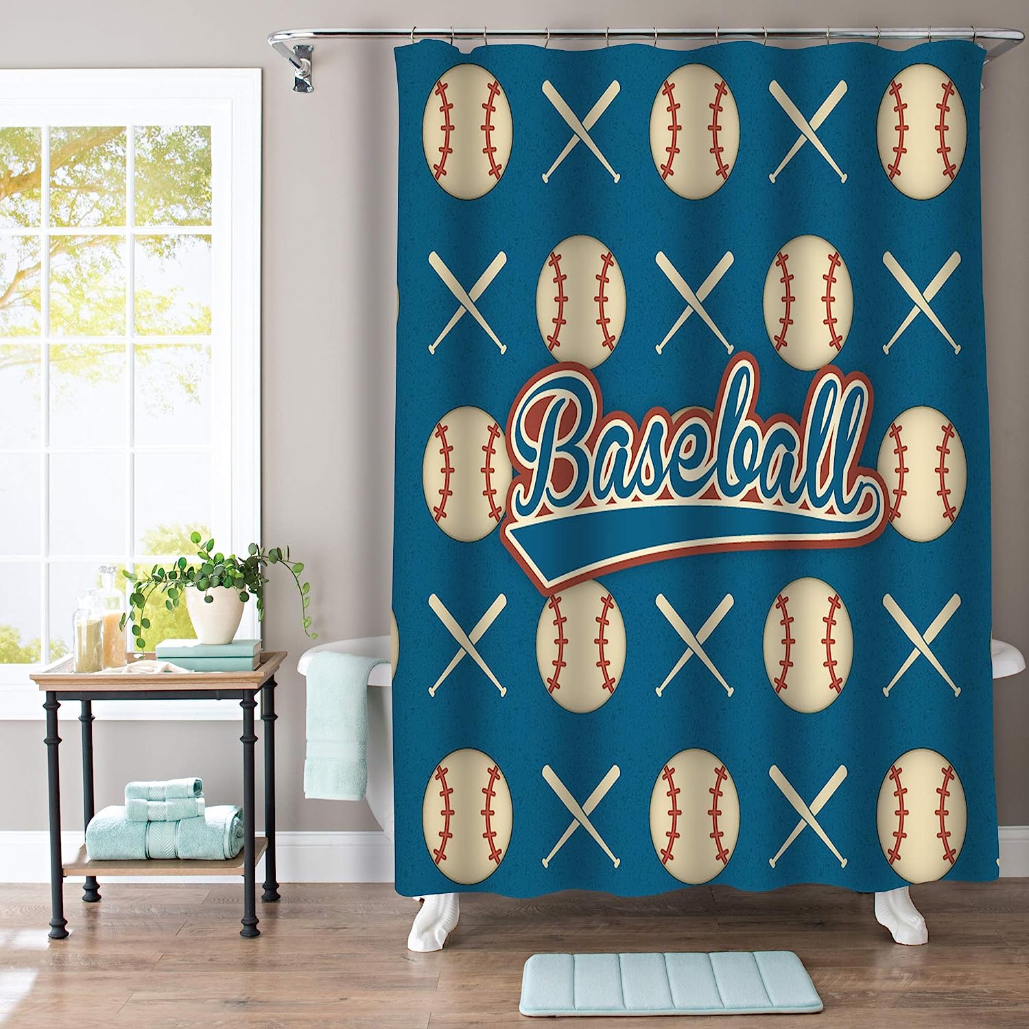 Rustic Old Barn Wood Decor Dog Paw Print Shower Curtain for Kids Bathroom Decor