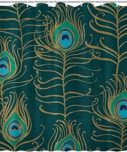 Rustic Peacock Feather Shower Curtain for Bathroom Farmhouse Bath Accessories and Home Decor