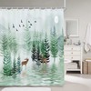 Rustic Pine Tree Forest Landscape Safari Moose Shower Curtain for a Cozy Bathroom Decor