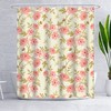 Rustic Pink Floral Shower Curtain with Vintage Plant Leaves for Your Bathroom