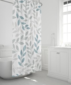 Rustic Pink Floral Shower Curtain with Vintage Plant Leaves for Your Bathroom