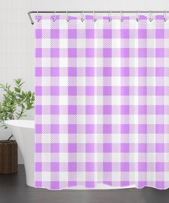 Rustic Plaid Geometric Shower Curtain, Farmhouse Bathroom Decor