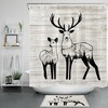 Rustic Planks Abstract Forest Wildlife Elk Printed Shower Curtain for Bathroom Decor