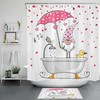 Rustic Planks Shower Curtain | Red Hearts Gnome Bathroom Accessories