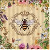 Rustic Queen Bee Shower Curtain - Vintage French Garden Design with Honey Bee and Wild Flower 