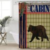Rustic Red Plaid Cones Farmhouse Forest Bear Stall Shower Curtain For Bathroom/Bathtub