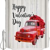 Rustic Red Truck Full Of Roses Valentine'S Day Shower Curtain