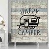 Rustic Retro Camper Shower Curtain, Waterproof Fabric For Countryside Feel