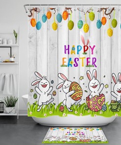 Rustic Retro Lovely Rabbit Easter Eggs Shower Curtain - Vintage Shower Curtains