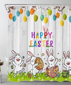Rustic Retro Lovely Rabbit Easter Eggs Shower Curtain - Vintage Shower Curtains