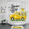 Rustic Retro Truck and Sunflower Gnomes Shower Curtain for Bathroom Decor