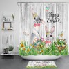 Rustic Retro Wood Rabbit Easter Eggs Shower Curtain