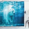 Rustic Shower Curtain With Arctic Polar Underwater Bear Print, Perfect For Nature Lovers