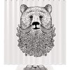 Rustic Shower Curtain With Bear Animal Print, Perfect For Lodge Or Cabin Bathrooms