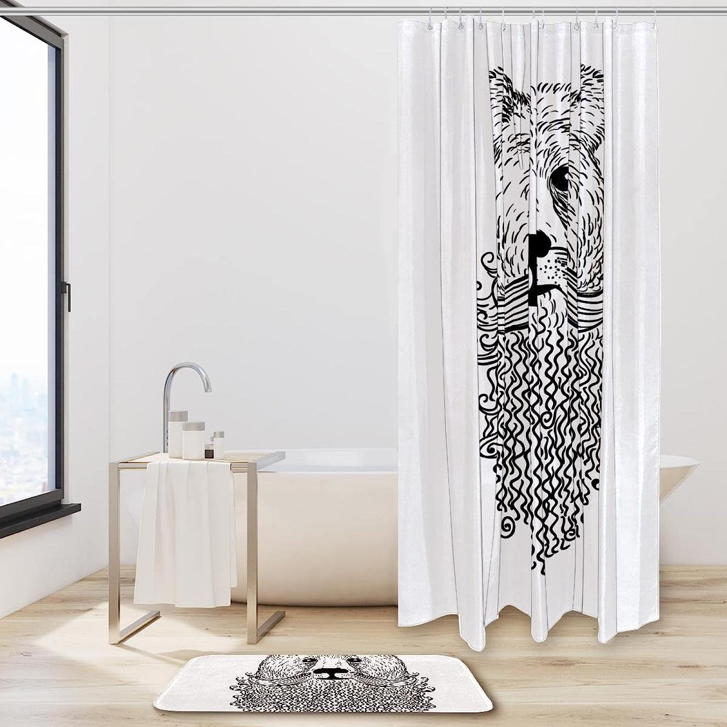 Rustic Shower Curtain With Bear Animal Print, Perfect For Lodge Or Cabin Bathrooms - Image 2