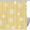 Rustic Snowflake Print Shower Curtain