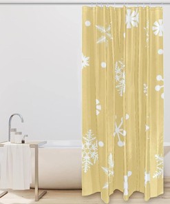 Rustic Snowflake Print Shower Curtain