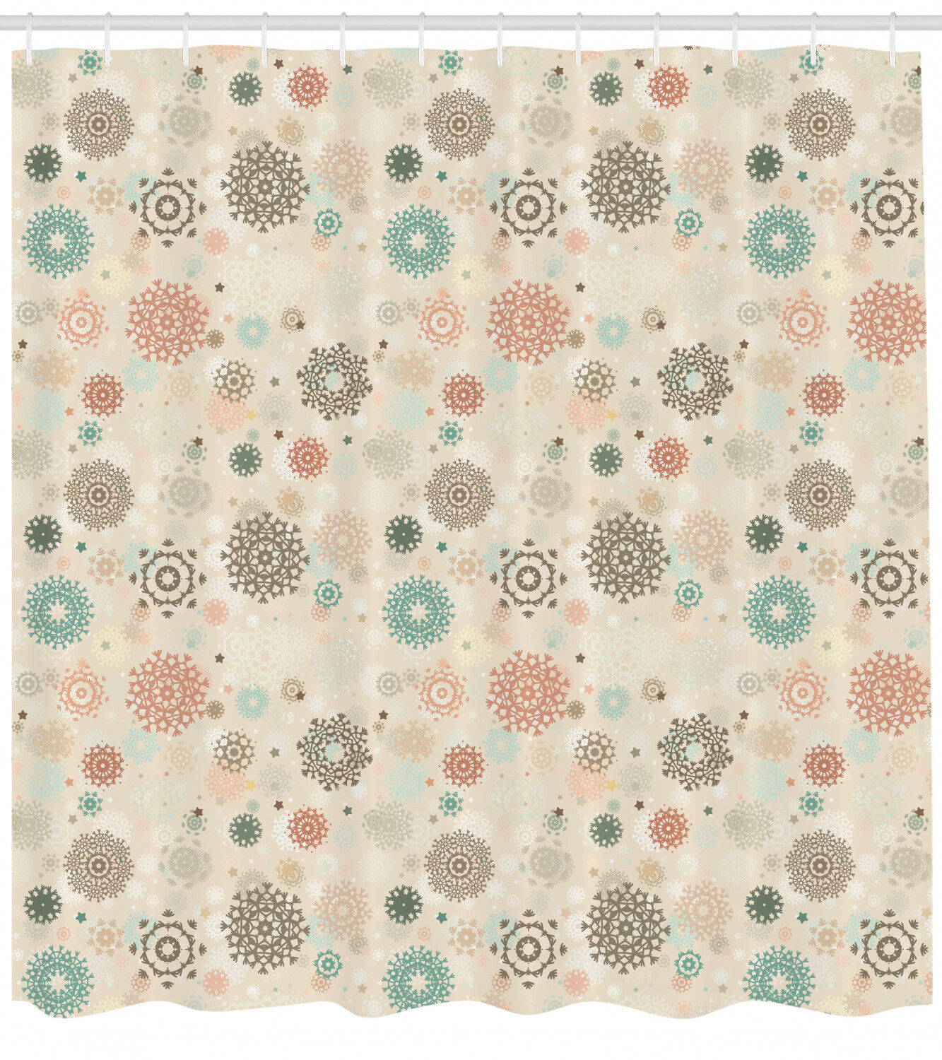 Rustic Snowflakes Winter Shower Curtain Set