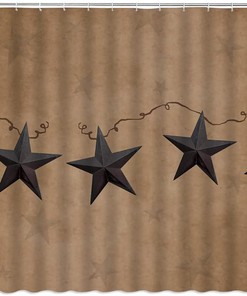 Rustic Star Barn Door Vintage Country Shower Curtain