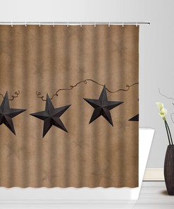 Rustic Star Barn Door Vintage Country Shower Curtain