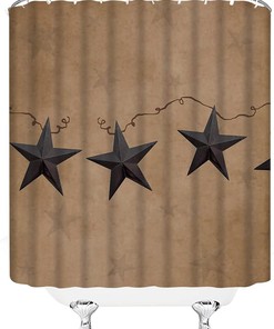 Rustic Star Barn Door Vintage Country Shower Curtain