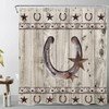 Rustic Star Shower Curtain - Wooden Board Bathroom Decor with Texas Star and Farmhouse Flair with Waterproof Fabric