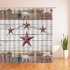 Rustic Star Western Shower Curtain with Texas Star and Southwestern Country Outhouse Cabin for Farmhouse Bathroom 