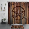 Rustic Star Wooden Board Shower Curtain - Farmhouse Bathroom Decor
