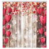 Rustic Striped Retro Heart Love Fabric Shower Curtain For Bathroom
