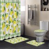 Rustic Summer Lemon Green Buffalo Plaid Bathroom Shower Curtain