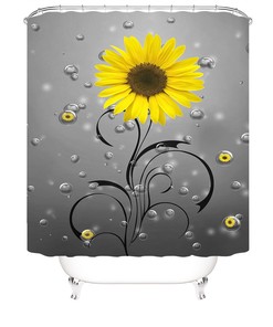 Rustic Sunflower Shower Curtain for a Cozy and Warm Bathroom