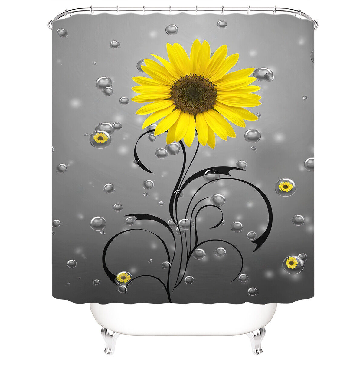 Rustic Sunflower Shower Curtain for a Cozy and Warm Bathroom