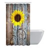 Rustic Sunflower Small Waterproof Fabric Shower Curtain for RV Camper Bathroom