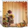 Rustic Sunflower and Fall Pumpkin Thanksgiving Shower Curtain for Bathroom