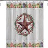 Rustic Texas Star Shower Curtain with Country Farmhouse and Wooden Plank Barn Decor for Primitive Bathroom Design