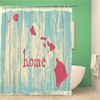 Rustic Vintage State Shower Curtain - America Hawaii Nostalgic Red White And Blue Design