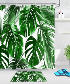 Rustic Watercolor Cactus Shower Curtain for Summer Bathroom Decor