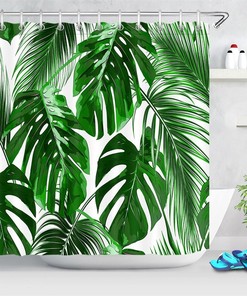 Rustic Watercolor Cactus Shower Curtain for Summer Bathroom Decor