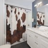 Rustic Western Brown Cow Print Shower Curtain For Bathroom