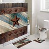 Rustic Western Cowboy Country Farmhouse Barn Texas Stars Shower Curtain for Bathroom Decor