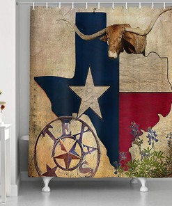 Rustic Western Lodge Farm Animals Shower Curtain for Bathroom Decor