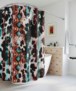 Rustic Western Shower Curtain - Simple Bathroom Decor with Cowboy Style