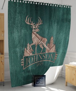 Rustic Whitetail Deer Shower Curtain for Hunting and Woodland Lovers
