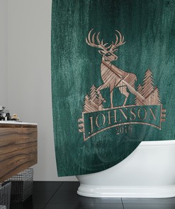 Rustic Whitetail Deer Shower Curtain for Hunting and Woodland Lovers
