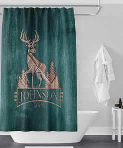 Rustic Whitetail Deer Shower Curtain for Hunting and Woodland Lovers