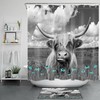 Rustic Wildflower Blue Cow Unique Shower Curtain Set For Bathroom Decor