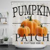 Rustic Wood Plank Shower Curtain - Autumn Pumpkin Patch Design