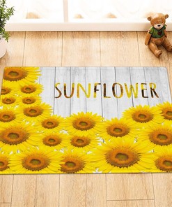 Rustic Wood Plank Sunflowers Shower Curtain for a Country Bathroom Decor