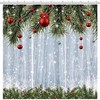 Rustic Wood Winter Christmas Shower Curtain for Merry Xmas Bath Bathroom and Home Decor