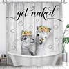 Rustic Wooden Board Cute Llama Alpaca Get Naked Shower Curtain for Funny Animal Prints